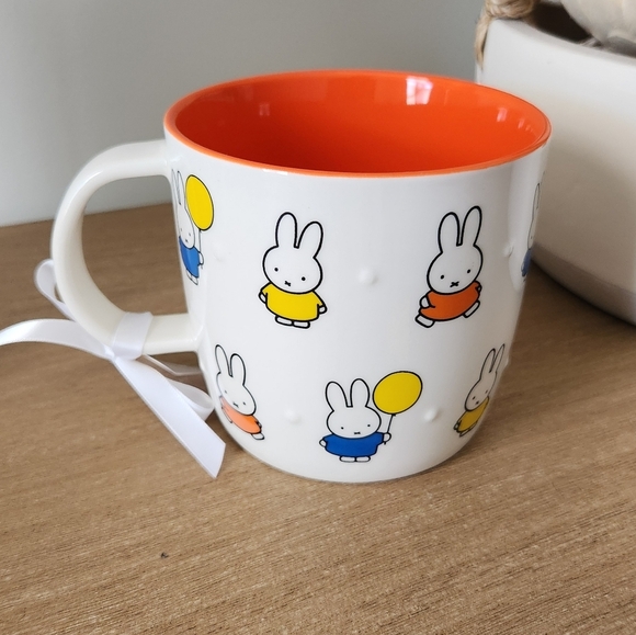 Miffy Balloon Design White Orange Mug By Magenta Coffee Tea Cup NWT - Picture 1 of 7